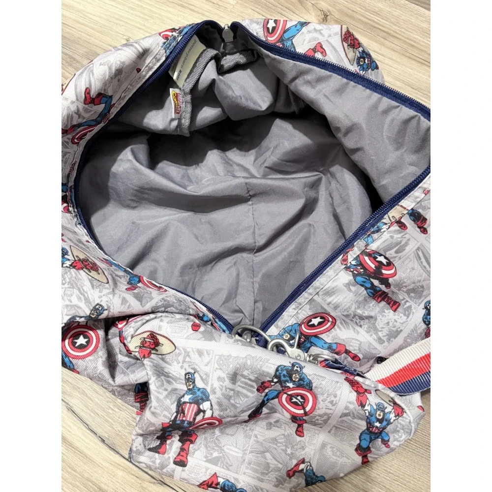 Pottery Barn Kids Marvel Captain America Duffle Bag Comic Print Travel Gym Bag